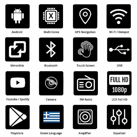 PEUGEOT 208 - 2008 (2012-2019) Android οθόνη αυτοκίνητου 2GB με GPS WI-FI (ηχοσύστημα αφής 10 ιντσών OEM Youtube Playstore MP3 USB Radio Bluetooth Mirrorlink εργοστασιακή, 4x60W, AUX) PE127-2GB