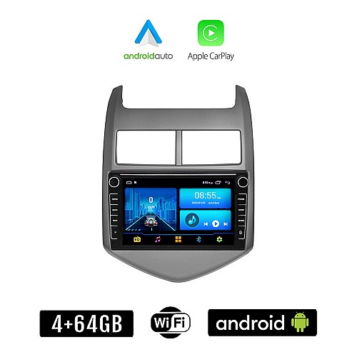 CHEVROLET AVEO (μετά το 2011) Android οθόνη αυτοκίνητου 4+64GB με GPS WI-FI (ηχοσύστημα αφής 8" ιντσών 4GB CarPlay Android Auto Car Play Youtube Playstore MP3 USB Radio Bluetooth Mirrorlink εργοστασιακή, 4x60W, Navi)