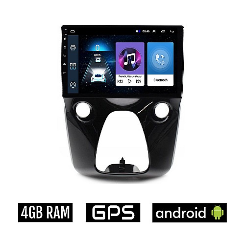 TOYOTA AYGO (μετά το 2014) Android οθόνη αυτοκίνητου 4GB με GPS WI-FI (ηχοσύστημα αφής 10" ιντσών OEM Youtube Playstore MP3 USB Radio Bluetooth Mirrorlink εργοστασιακή, 4x60W, AUX)