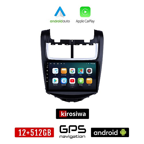 KIROSIWA CHEVROLET AVEO (2014-2017) Android οθόνη αυτοκίνητου 12GB + 512GB με GPS WI-FI (ηχοσύστημα αφής 9" ιντσών OEM Android Auto Apple Carplay Youtube Playstore MP3 USB Radio Bluetooth Mirrorlink εργοστασιακή, 4x60W, AUX)