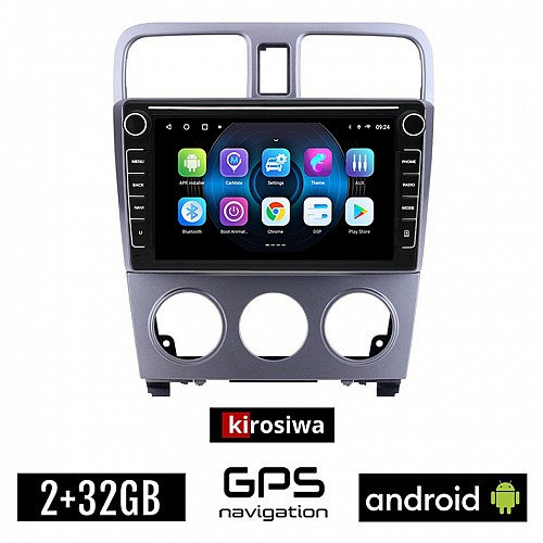 SUBARU IMPREZA (2002-2008) Android οθόνη αυτοκίνητου 2GB με GPS WI-FI (ηχοσύστημα αφής 8" ιντσών OEM Youtube Playstore MP3 USB Radio Bluetooth Mirrorlink εργοστασιακή, 4x60W, Navi)