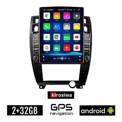 KIROSIWA HYUNDAI TUCSON (2004 - 2010) Android οθόνη αυτοκίνητου 2GB με GPS WI-FI (ηχοσύστημα αφής 9.7" ιντσών OEM Youtube Playstore MP3 USB Radio Bluetooth Mirrorlink εργοστασιακή, 4x60W, AUX, μαύρο)