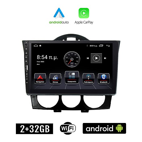 MAZDA RX-8 (2001 - 2008) Android οθόνη αυτοκίνητου 2+32GB με GPS WI-FI (ηχοσύστημα αφής 9" ιντσών Apple CarPlay Android Auto 2GB Car Play Youtube Playstore MP3 USB Radio Bluetooth Mirrorlink εργοστασιακή 4x60W, Navi)