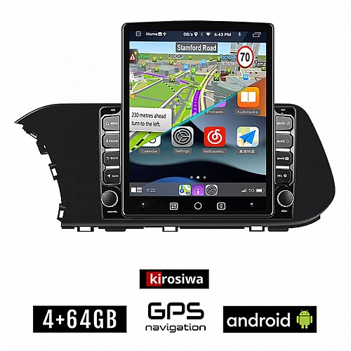 KIROSIWA HYUNDAI i20 (μετά το 2021) Android οθόνη αυτοκίνητου 4GB με GPS WI-FI (ηχοσύστημα αφής 9.7" ιντσών OEM Youtube Playstore MP3 USB Radio 4+64GB Bluetooth Mirrorlink εργοστασιακή, 4x60W, AUX)