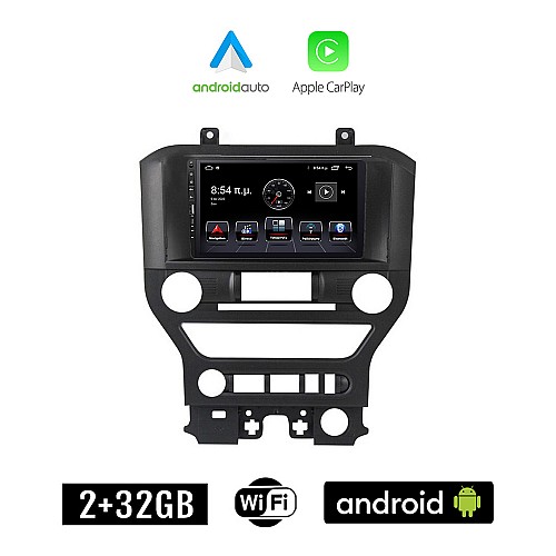 FORD MUSTANG (2015 - 2020) Android οθόνη αυτοκίνητου 2+32GB με GPS WI-FI (ηχοσύστημα αφής 9" ιντσών Apple CarPlay Android Auto 2GB Car Play Youtube Playstore MP3 USB Radio Bluetooth Mirrorlink εργοστασιακή, 4x60W, Navi)