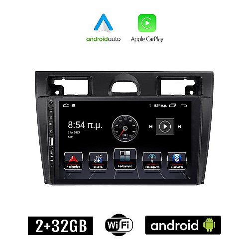 FORD FIESTA (2006-2008) Android οθόνη αυτοκίνητου 2+32GB με GPS WI-FI (ηχοσύστημα αφής 9" ιντσών Apple CarPlay Android Auto 2GB Car Play Youtube Playstore MP3 USB Radio Bluetooth Mirrorlink  εργοστασιακή, 4x60W, Navi)