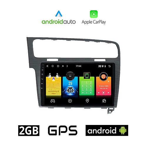 VOLKSWAGEN VW GOLF 7 (μετά το 2013) Android οθόνη αυτοκίνητου 2GB με GPS WI-FI (ηχοσύστημα αφής 10" ιντσών OEM Android Auto Apple Carplay Youtube Playstore MP3 USB Radio Bluetooth Mirrorlink, 4x60W, γκρί)