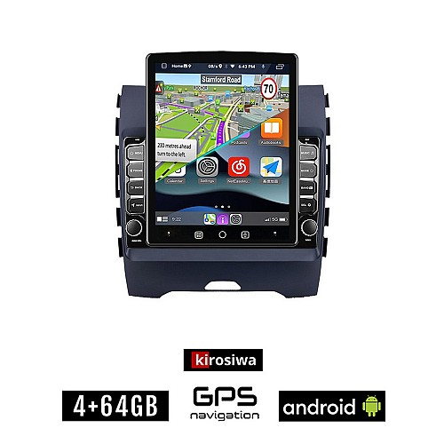 KIROSIWA FORD EDGE (μετά το 2015) Android οθόνη αυτοκίνητου 4GB με GPS WI-FI (ηχοσύστημα αφής 9.7" ιντσών OEM Youtube Playstore MP3 USB Radio 4+64GB Bluetooth Mirrorlink εργοστασιακή, 4x60W, AUX)