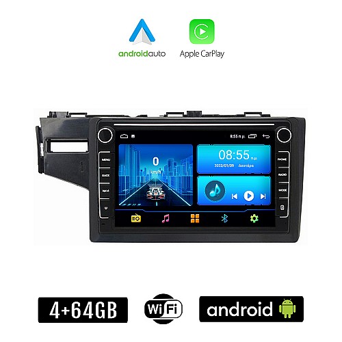 HONDA JAZZ (μετά το 2013) Android οθόνη αυτοκίνητου 4+64GB με GPS WI-FI (ηχοσύστημα αφής 8" ιντσών 4GB CarPlay Android Auto Car Play Youtube Playstore MP3 USB Radio Bluetooth Mirrorlink εργοστασιακή, 4x60W, Navi)