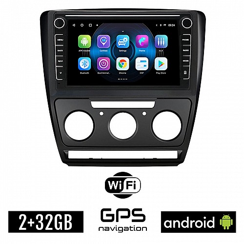 SKODA OCTAVIA 5 (2005 - 2012) Android οθόνη αυτοκίνητου 2GB με GPS WI-FI (Mk2 ηχοσύστημα αφής 8" ιντσών OEM Youtube Playstore MP3 USB Radio Bluetooth Mirrorlink εργοστασιακή, 4x60W, μαύρο)