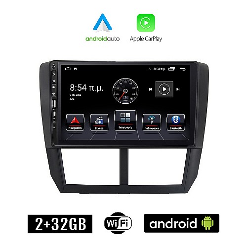 SUBARU IMPREZA (2008-2013) Android οθόνη αυτοκίνητου 2+32GB με GPS WI-FI (ηχοσύστημα αφής 9" ιντσών Apple CarPlay Android Auto 2GB Car Play Youtube Playstore MP3 USB Radio Bluetooth Mirrorlink εργοστασιακή, 4x60W, Navi)