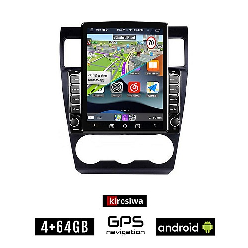 KIROSIWA SUBARU IMPREZA (μετά το 2013) Android οθόνη αυτοκίνητου 4GB με GPS WI-FI (ηχοσύστημα αφής 9.7" ιντσών OEM Youtube Playstore MP3 USB Radio 4+64GB Bluetooth Mirrorlink εργοστασιακή, 4x60W, AUX)
