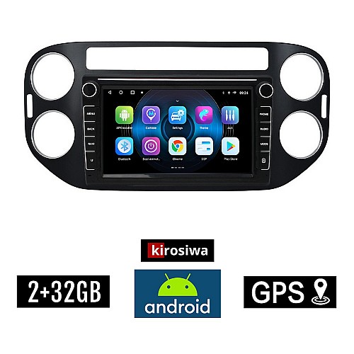Volkswagen VW TIGUAN (2009 - 2016) Android οθόνη αυτοκίνητου 2GB με GPS WI-FI (ηχοσύστημα αφής 8" ιντσών OEM Youtube Playstore MP3 USB Radio Bluetooth Mirrorlink μαύρο, 4x60W)