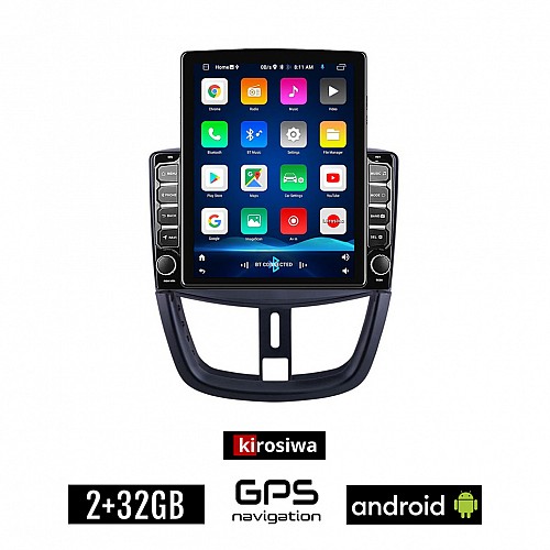 KIROSIWA PEUGEOT 207 (μετά το 2007) Android οθόνη αυτοκίνητου 2GB με GPS WI-FI (ηχοσύστημα αφής 9.7" ιντσών OEM Youtube Playstore MP3 USB Radio Bluetooth Mirrorlink εργοστασιακή, 4x60W, AUX)