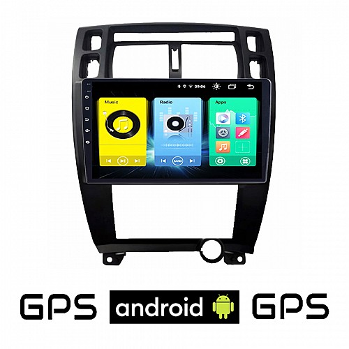 HYUNDAI TUCSON (2004 - 2010) Android οθόνη αυτοκίνητου με GPS WI-FI (ηχοσύστημα αφής 10" ιντσών OEM Youtube Playstore MP3 USB Radio Bluetooth Mirrorlink εργοστασιακή, 4x60W, AUX, μαύρο)
