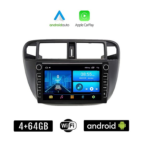 HONDA CIVIC (1996 - 2000) Android οθόνη αυτοκίνητου 4+64GB με GPS WI-FI (ηχοσύστημα αφής 8" ιντσών 4GB CarPlay Android Auto Car Play Youtube Playstore MP3 USB Radio Bluetooth Mirrorlink εργοστασιακή, 4x60W, Navi)