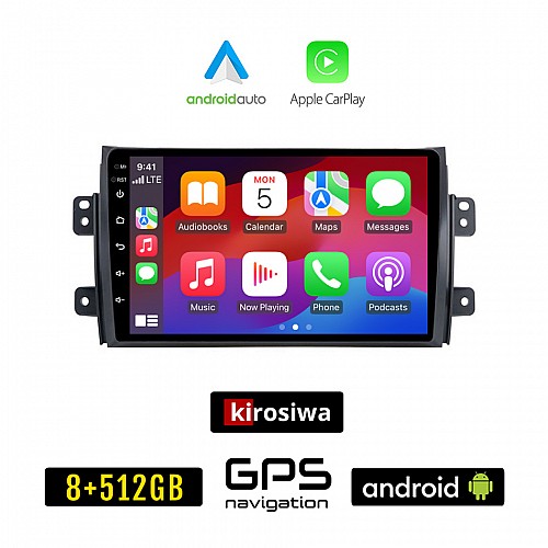 KIROSIWA SUZUKI SX4 (2005-2013) Android οθόνη αυτοκίνητου 8GB + 256GB με GPS WI-FI (ηχοσύστημα αφής 9" ιντσών OEM Android Auto Apple Carplay Youtube Playstore MP3 USB Radio Bluetooth Mirrorlink εργοστασιακή, AUX, 4x60W)