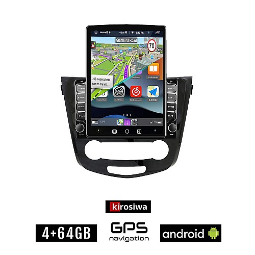KIROSIWA NISSAN X-TRAIL (μετά το 2014) Android οθόνη αυτοκίνητου 4GB με GPS WI-FI (ηχοσύστημα αφής 9.7" ιντσών OEM Youtube Playstore MP3 USB Radio 4+64GB Bluetooth Mirrorlink εργοστασιακή, 4x60W, AUX)