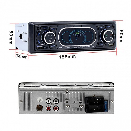 Radio-USB αυτοκινήτου με Bluetooth USB (microSD AUX radio USB SD Card TF ανοιχτή ακρόαση 1-DIN MP3 1DIN ηχοσύστημα SDcard radioUSB 4x60W ράδιο FM 1DIN oem universal) SWM-8808