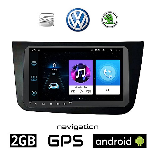 SEAT TOLEDO (2004-2009) Android 9" ιντσών οθόνη αυτοκίνητου 2GB με GPS WI-FI (ηχοσύστημα αφής OEM Android Auto Apple Carplay Youtube Playstore MP3 USB Radio Bluetooth Mirrorlink εργοστασιακή, 4x60W, AUX, μαύρο)