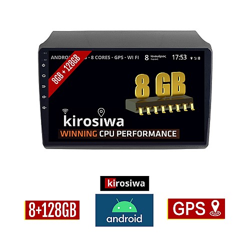 KIROSIWA 8GB + 128GB FIAT DUCATO (2006-2014) Android οθόνη αυτοκίνητου με GPS WI-FI (ηχοσύστημα αφής 9" ιντσών Youtube Playstore MP3 USB Radio Bluetooth Mirrorlink DSP Apple Carplay Android Auto 4x60W, AUX) 
