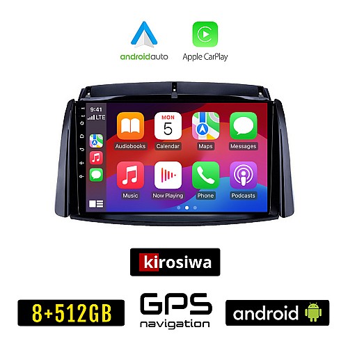 KIROSIWA RENAULT KOLEOS (2006-2017) Android οθόνη αυτοκίνητου 8GB + 256GB με GPS WI-FI (ηχοσύστημα αφής 9" ιντσών OEM Android Auto Apple Carplay Youtube Playstore MP3 USB Radio Bluetooth Mirrorlink εργοστασιακή, 4x60W, AUX)