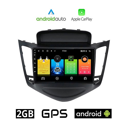 CHEVROLET CRUZE 2008-2012 Android οθόνη αυτοκίνητου 2GB με GPS WI-FI (ηχοσύστημα αφής 9" ιντσών OEM Android Auto Apple Carplay Youtube Playstore MP3 USB Radio Bluetooth Mirrorlink  εργοστασιακή, 4x60W, AUX)