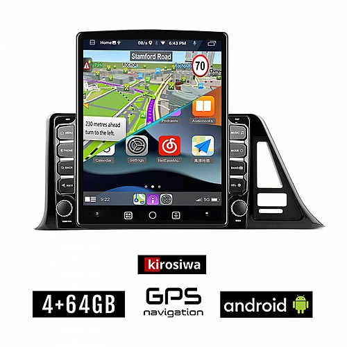 KIROSIWA TOYOTA CHR (μετά το 2017) Android οθόνη αυτοκίνητου 4GB με GPS WI-FI (ηχοσύστημα αφής 9.7" ιντσών OEM Youtube Playstore MP3 USB Radio 4+64GB Bluetooth Mirrorlink εργοστασιακή, 4x60W, AUX)