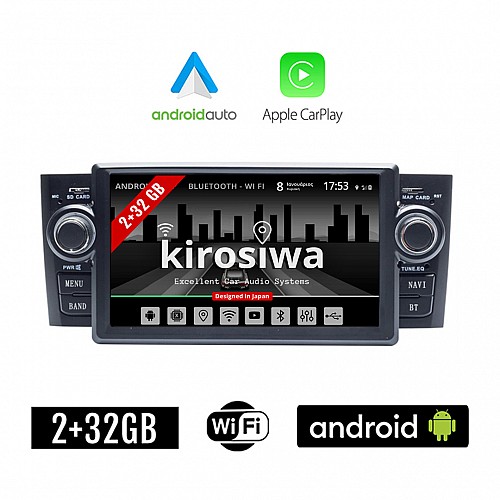 KIROSIWA 2+32GB FIAT GRANDE PUNTO (2005 - 2012) Android οθόνη αυτοκίνητου με GPS WI-FI DSP (ηχοσύστημα αφής 6.1" ιντσών Apple CarPlay Android Auto OEM 2GB Youtube Playstore Spotify MP3 USB Radio Bluetooth 4x60W Mirrorlink navi εργοστασιακού τύπου)