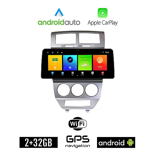 DODGE CALIBER (2006 - 2012) Android οθόνη αυτοκίνητου 2GB (+32GB) με GPS WI-FI (ηχοσύστημα αφής 12.3" ιντσών OEM Android Auto Apple Carplay Youtube Playstore MP3 USB Radio Bluetooth Mirrorlink εργοστασιακή, 4x60W)