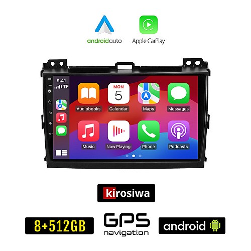KIROSIWA TOYOTA LAND CRUISER (2003-2009) Android οθόνη αυτοκίνητου 8GB + 256GB με GPS WI-FI (TOYOTA LANDCRUISER ηχοσύστημα αφής 9" ιντσών Android Auto Apple Carplay Youtube Playstore MP3 USB Bluetooth Mirrorlink εργοστασιακή, 4x60W OEM)