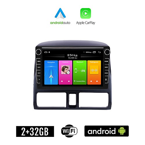 HONDA CRV (1996-2006) CLIMA Android οθόνη αυτοκίνητου 2GB με GPS WI-FI (ηχοσύστημα αφής 8" ιντσών Apple CarPlay Android Auto Car Play Youtube Playstore MP3 USB Radio Bluetooth Mirrorlink εργοστασιακή, 4x60W, Navi)