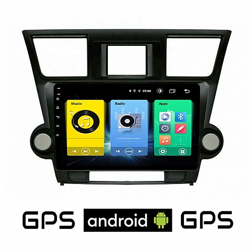 TOYOTA HIGHLANDER 2008-2015 Android οθόνη αυτοκίνητου με GPS WI-FI (ηχοσύστημα αφής 10" ιντσών OEM Youtube Playstore MP3 USB Radio Bluetooth Mirrorlink εργοστασιακή, 4x60W, AUX) TO564