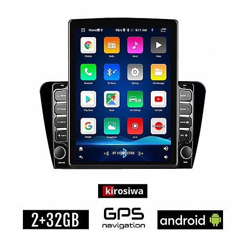 KIROSIWA SKODA OCTAVIA 7 (2013 - 2020) Android οθόνη αυτοκίνητου 2GB με GPS WI-FI (ηχοσύστημα αφής 9.7" ιντσών OEM Youtube Playstore MP3 USB Radio Bluetooth Mirrorlink εργοστασιακή, 4x60W, AUX)