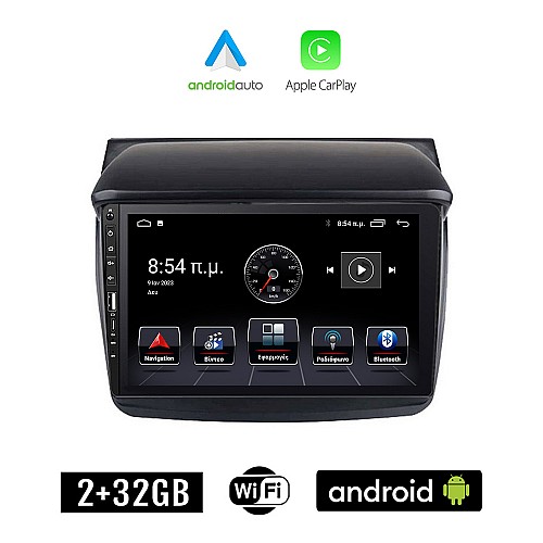 MITSUBISHI L200 (2006-2015) Android οθόνη αυτοκίνητου 2+32GB με GPS WI-FI (ηχοσύστημα αφής 9" ιντσών Apple CarPlay Android Auto 2GB Car Play Youtube Playstore MP3 USB Radio Bluetooth Mirrorlink εργοστασιακή, 4x60W, Navi)