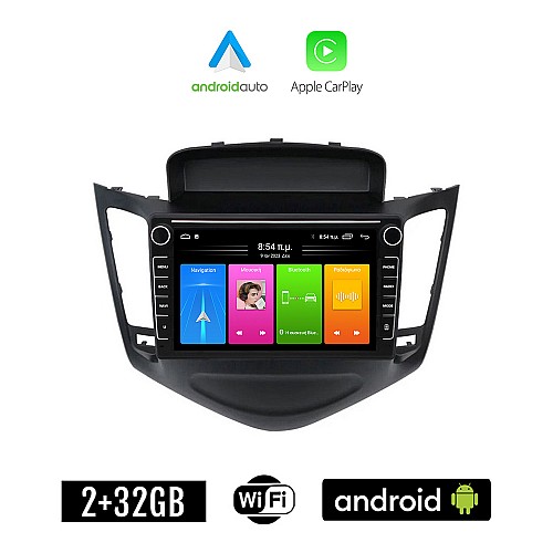 CHEVROLET CRUZE 2008-2012 Android οθόνη αυτοκίνητου 2GB με GPS WI-FI (ηχοσύστημα αφής 8" ιντσών Apple CarPlay Android Auto Car Play Youtube Playstore MP3 USB Radio Bluetooth Mirrorlink  εργοστασιακή, 4x60W, Navi)