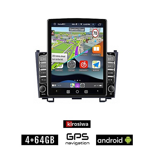 KIROSIWA HONDA CR-V (2007 - 2012) Android οθόνη αυτοκίνητου 4GB με GPS WI-FI (ηχοσύστημα αφής 9.7" ιντσών OEM Youtube Playstore MP3 USB Radio 4+64GB Bluetooth Mirrorlink εργοστασιακή, 4x60W, AUX)