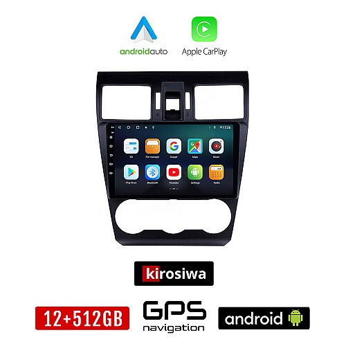 KIROSIWA SUBARU FORESTER (μετά το 2013) Android οθόνη αυτοκίνητου 12GB + 512GB με GPS WI-FI (ηχοσύστημα αφής 9" ιντσών OEM Android Auto Apple Carplay Youtube Playstore MP3 USB Radio Bluetooth Mirrorlink εργοστασιακή, 4x60W, AUX)