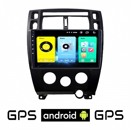 HYUNDAI TUCSON (2004 - 2010) A/C Android οθόνη αυτοκίνητου με GPS WI-FI (ηχοσύστημα αφής 10" ιντσών OEM Youtube Playstore MP3 USB Radio Bluetooth Mirrorlink εργοστασιακή, 4x60W, AUX, μαύρο)