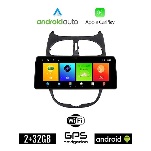 PEUGEOT 206 (1998 - 2006) Android οθόνη αυτοκίνητου 2GB (+32GB) με GPS WI-FI (ηχοσύστημα αφής 12.3" ιντσών OEM Android Auto Apple Carplay Youtube Playstore MP3 USB Radio Bluetooth Mirrorlink εργοστασιακή, 4x60W canbus 12,3 ιντσών)