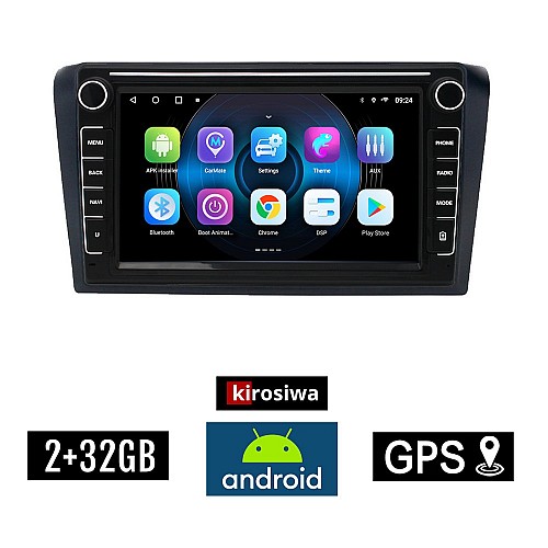 MAZDA 3 (2003 - 2008) Android οθόνη αυτοκίνητου 2GB με GPS WI-FI (ηχοσύστημα αφής 8" ιντσών OEM Youtube Playstore MP3 USB Radio Bluetooth Mirrorlink εργοστασιακή, 4x60W, Navi)