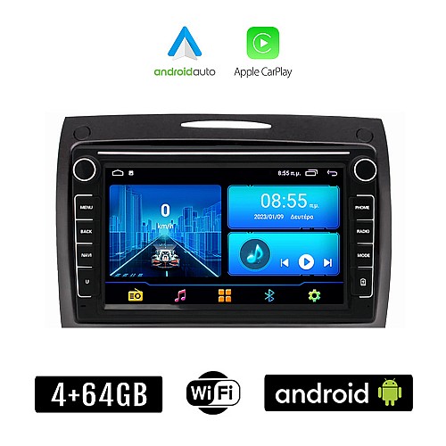 MERCEDES SLK R171 (2004 - 2010) Android οθόνη αυτοκίνητου 4+64GB με GPS WI-FI (ηχοσύστημα αφής 8" ιντσών 4GB CarPlay Android Auto Car Play Youtube Playstore MP3 USB Radio Bluetooth Mirrorlink εργοστασιακή, 4x60W, Benz)