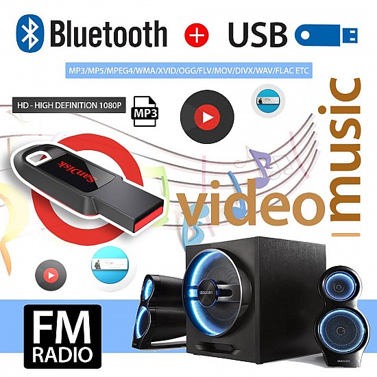 Ηχοσύστημα Αυτοκινήτου Universal 1DIN (Bluetooth/USB/AUX) με Οθόνη 4.1 OEM 4037PM