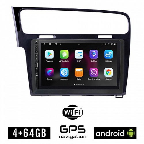 VOLKSWAGEN VW GOLF 7 (μετά το 2013) Android οθόνη αυτοκίνητου 4GB με GPS WI-FI (ηχοσύστημα αφής 9" ιντσών OEM Youtube Playstore MP3 USB Radio Bluetooth Mirrorlink, 4x60W, μαύρο)