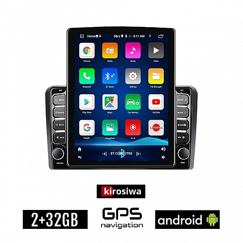 KIROSIWA PEUGEOT 308 (μετά το 2013) Android οθόνη αυτοκίνητου 2GB με GPS WI-FI (ηχοσύστημα αφής 9.7" ιντσών OEM Youtube Playstore MP3 USB Radio Bluetooth Mirrorlink εργοστασιακή, 4x60W, AUX)