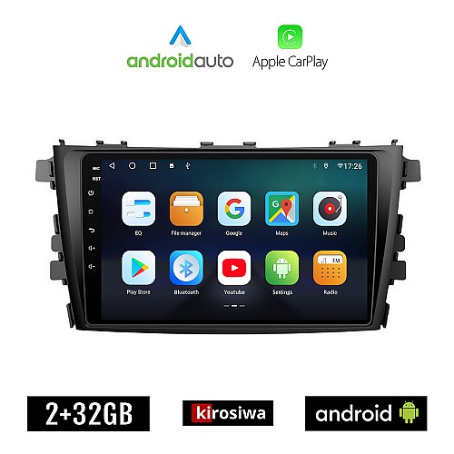 KIROSIWA SUZUKI CELERIO (μετά το 2015) Android οθόνη αυτοκίνητου 2GB με GPS WI-FI (ηχοσύστημα αφής 9" ιντσών OEM Android Auto Apple Carplay Youtube Playstore MP3 USB Radio Bluetooth Mirrorlink εργοστασιακή, 4x60W, AUX)