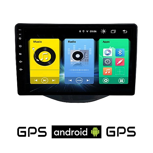 TOYOTA AYGO (μετά το 2014) Android οθόνη αυτοκίνητου με GPS WI-FI (ηχοσύστημα αφής 9" ιντσών OEM Youtube Playstore MP3 USB Radio Bluetooth Mirrorlink εργοστασιακή, 4x60W, AUX)