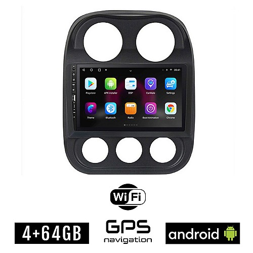 JEEP COMPASS 2009-2016 Android οθόνη αυτοκίνητου 4GB με GPS WI-FI (ηχοσύστημα αφής 9" ιντσών OEM Youtube Playstore MP3 USB Radio Bluetooth Mirrorlink εργοστασιακή, 4x60W, Navi)