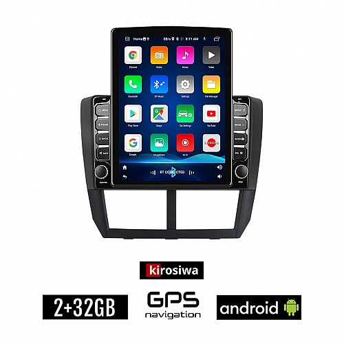 KIROSIWA SUBARU IMPREZA (2008-2013) Android οθόνη αυτοκίνητου 2GB με GPS WI-FI (ηχοσύστημα αφής 9.7" ιντσών OEM Youtube Playstore MP3 USB Radio Bluetooth Mirrorlink εργοστασιακή, 4x60W, AUX)