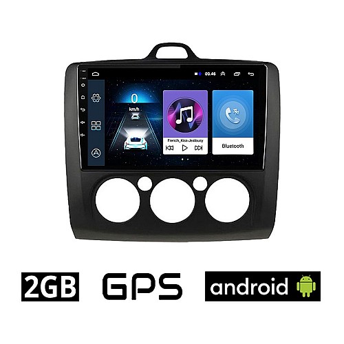 FORD FOCUS (2005 - 2011) *Με χειροκίνητο κλιματισμό Android οθόνη αυτοκίνητου 2GB με GPS WI-FI (ηχοσύστημα αφής 9" ιντσών OEM Youtube Playstore MP3 USB Radio Bluetooth Mirrorlink εργοστασιακή, 4x60W, AUX, μαύρο) FR337-2GB